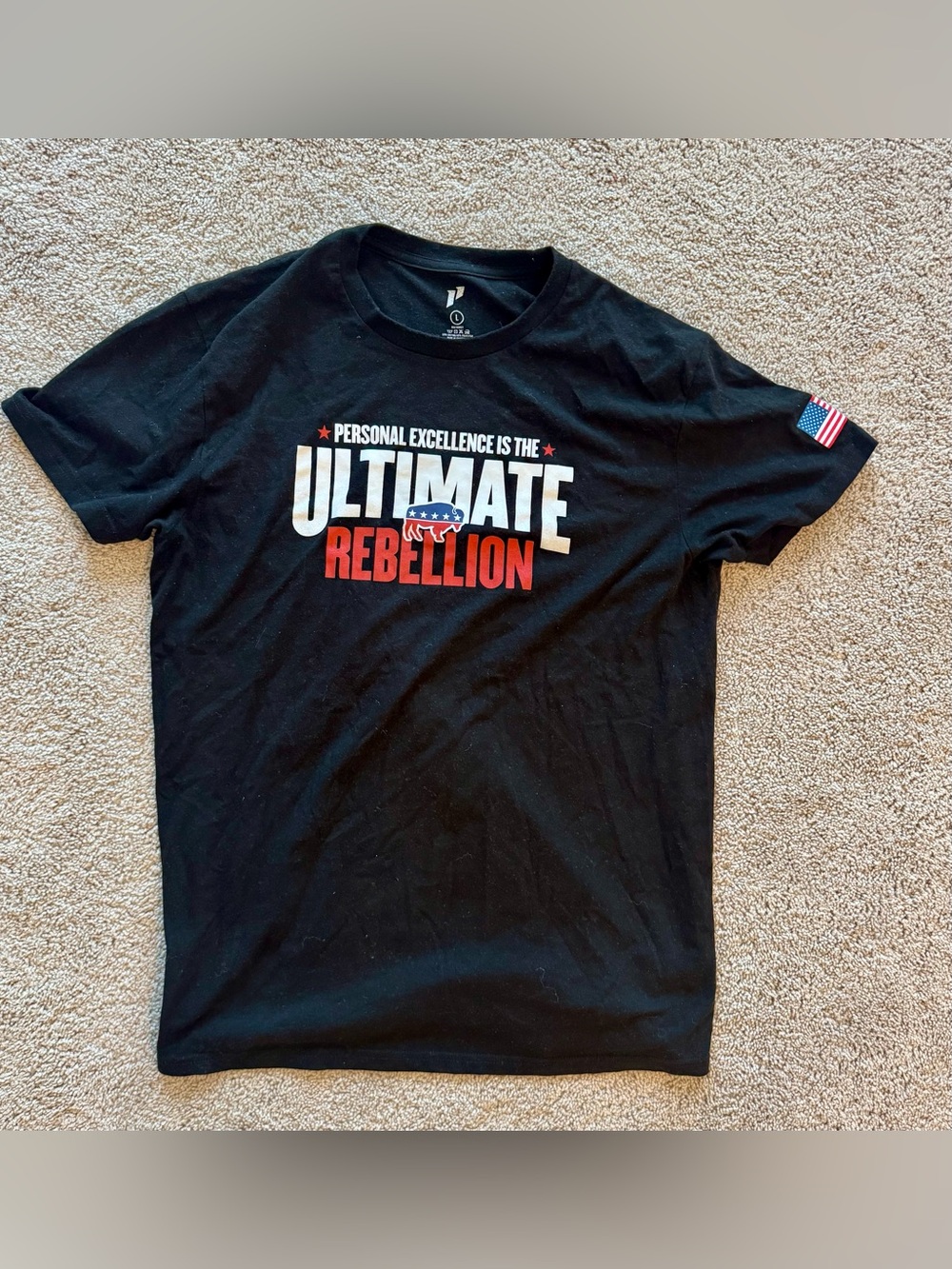 1st Phorm Men’s Personal Excellence/patriotic/motivational LG Black T-shirt